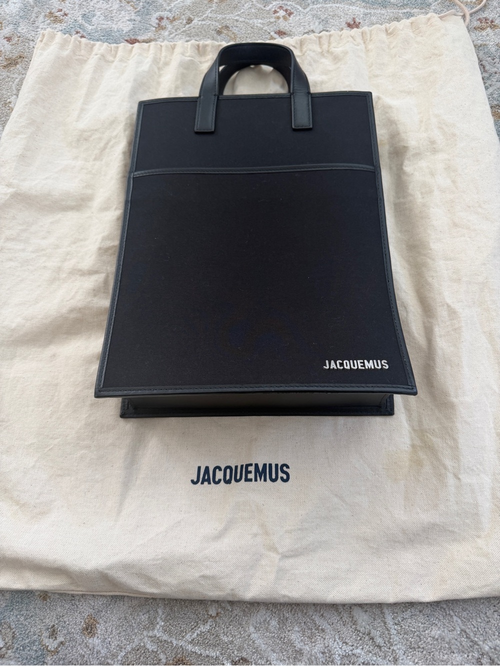 Jacquemus Black Vertical Top-Handle Tote